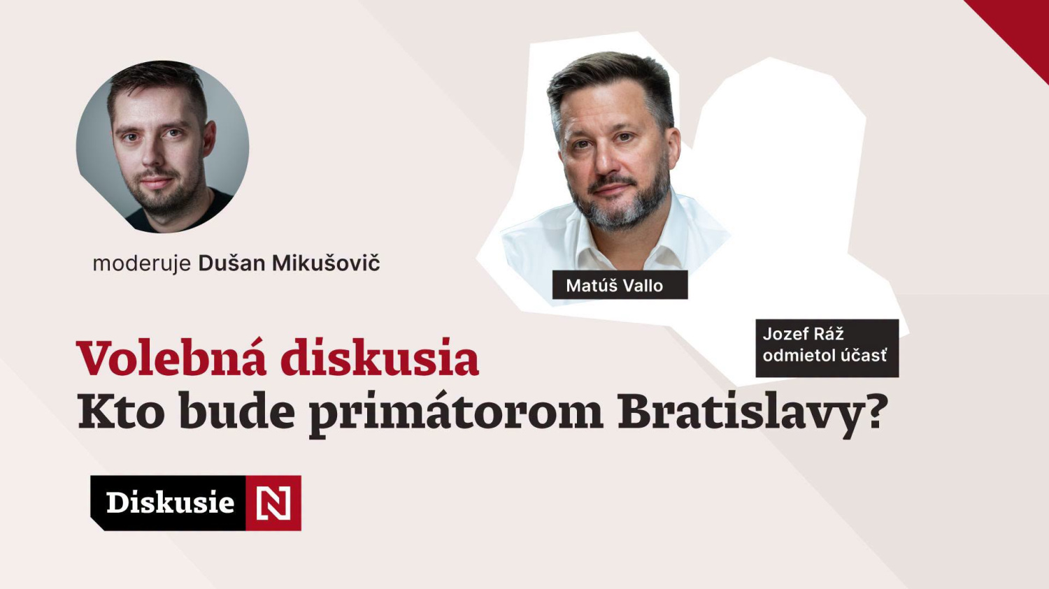Denník N | Volebná debata s primátorom Matúšom Vallom | 19.10.| 19:00